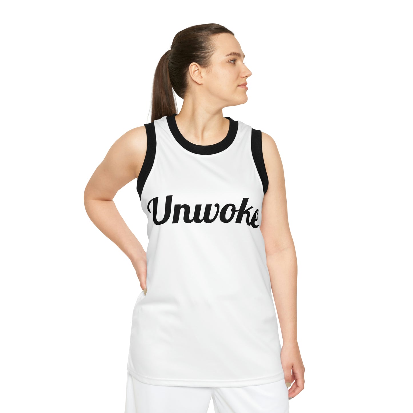 Unwoke Basketball Jersey (AOP)